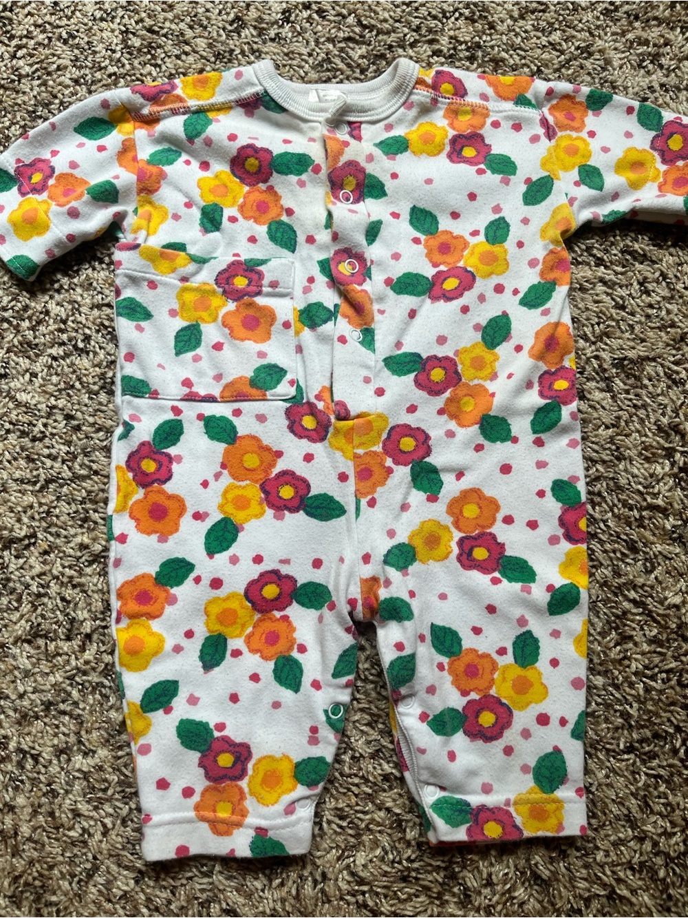 90s/Y2K floral, cotton one piece, 12 months